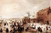 Hendrick Avercamp, A Scene on the Ice near a Town